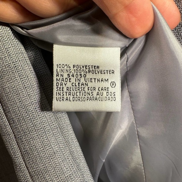 Le Suit 2 Piece Suit Pants & Blazer Size 16 Gray New Without Tags - Picture 5 of 16